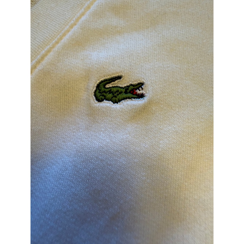 Lacoste T-Shirt Dress Womens 36 White Good V-Neck Drawstring Waist Pocket Logo - Picture 9 of 9